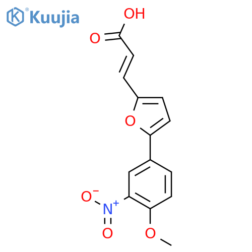 (2E)-3-[5-(4-methoxy-3-nitrophenyl)furan-2-yl]prop-2-enoic acid structure