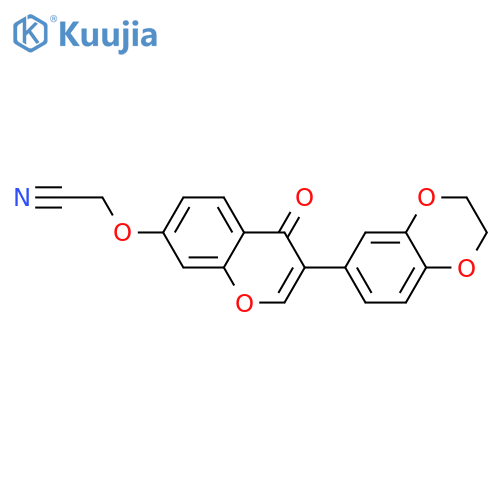 2-{3-(2,3-dihydro-1,4-benzodioxin-6-yl)-4-oxo-4H-chromen-7-yloxy}acetonitrile structure