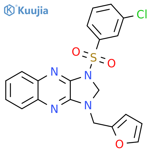 1-(3-chlorobenzenesulfonyl)-3-(furan-2-yl)methyl-1H,2H,3H-imidazo4,5-bquinoxaline structure