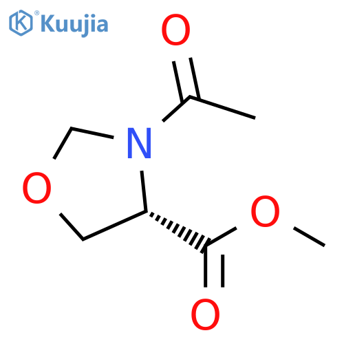 4-Oxazolidinecarboxylic acid, 3-acetyl-, methyl ester, (4S)- structure