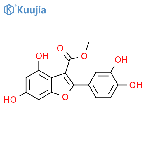 3-Benzofurancarboxylic acid, 2-(3,4-dihydroxyphenyl)-4,6-dihydroxy-,methyl ester structure