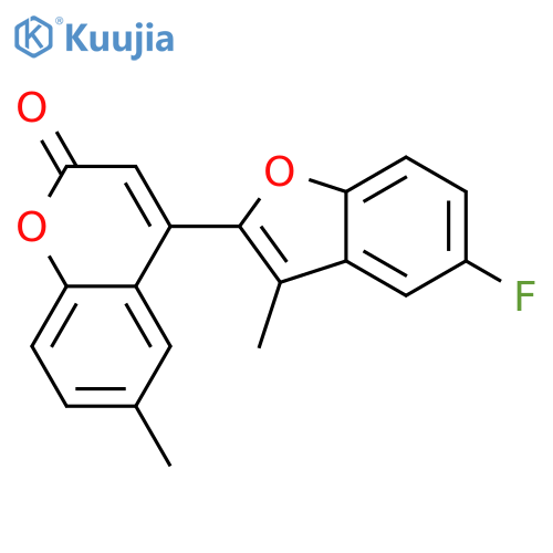 4-(5-fluoro-3-methyl-1-benzofuran-2-yl)-6-methyl-2H-chromen-2-one structure