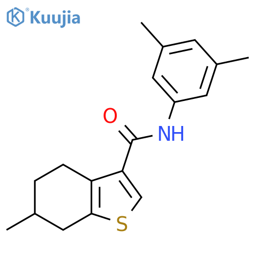 N-(3,5-dimethylphenyl)-6-methyl-4,5,6,7-tetrahydro-1-benzothiophene-3-carboxamide structure