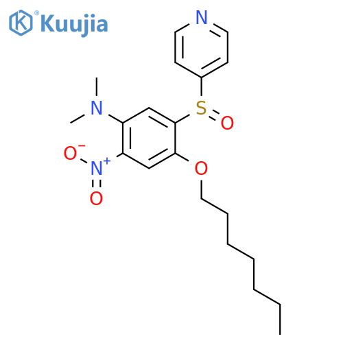 Benzenamine, 4-(heptyloxy)-N,N-dimethyl-2-nitro-5-(4-pyridinylsulfinyl)- structure