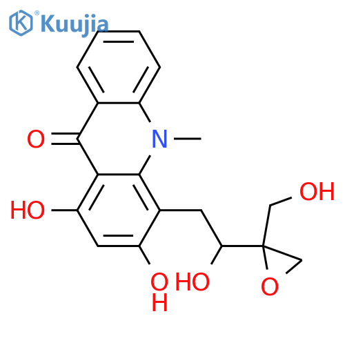 1,3-Dihydroxy-4-prenylacridone; 2',3'-Dihydro, 2'ξ,4'-dihydroxy, 3'ξ,5'-epoxy, N-Me structure