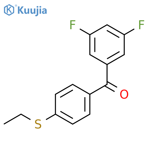 3,5-DIFLUORO-4'-(ETHYLTHIO)BENZOPHENONE structure