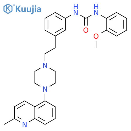 Urea,N-(2-methoxyphenyl)-N'-[3-[2-[4-(2-methyl-5-quinolinyl)-1-piperazinyl]ethyl]phenyl]- structure