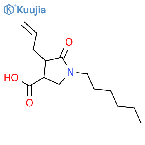 3-Pyrrolidinecarboxylic acid, 1-hexyl-5-oxo-4-(2-propenyl)- structure