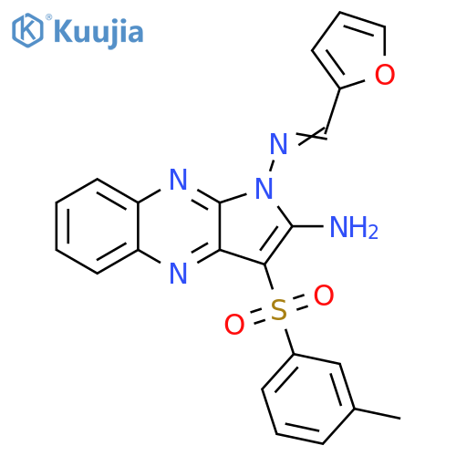 (1E)-N1-(furan-2-yl)methylidene-3-(3-methylbenzenesulfonyl)-1H-pyrrolo2,3-bquinoxaline-1,2-diamine structure
