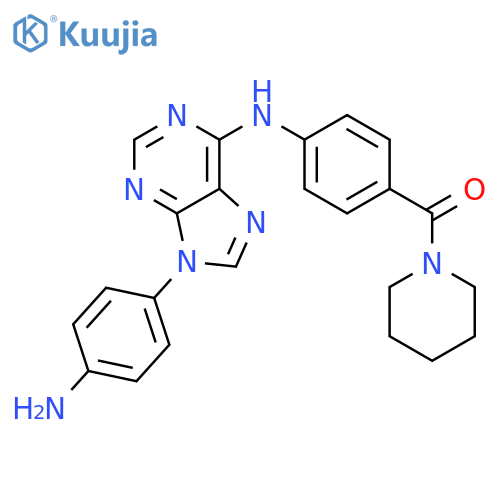 Piperidine, 1-[4-[[9-(4-aminophenyl)-9H-purin-6-yl]amino]benzoyl]- structure