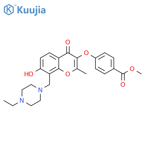 methyl 4-({8-(4-ethylpiperazin-1-yl)methyl-7-hydroxy-2-methyl-4-oxo-4H-chromen-3-yl}oxy)benzoate structure