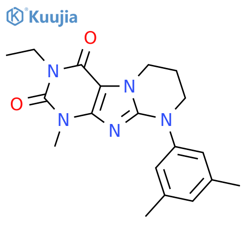 9-(3,5-dimethylphenyl)-3-ethyl-1-methyl-1H,2H,3H,4H,6H,7H,8H,9H-pyrimido1,2-gpurine-2,4-dione structure