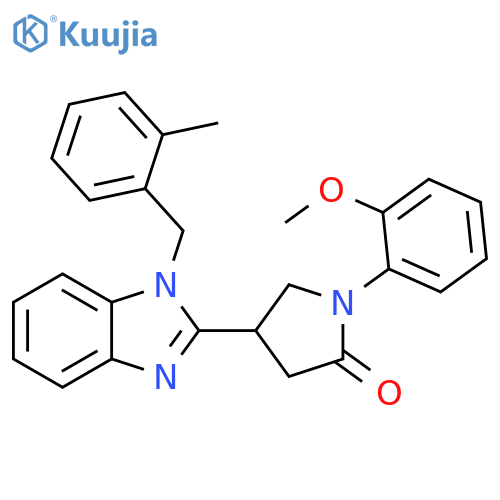1-(2-methoxyphenyl)-4-{1-(2-methylphenyl)methyl-1H-1,3-benzodiazol-2-yl}pyrrolidin-2-one structure