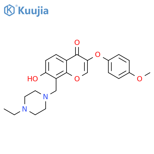 8-(4-ethylpiperazin-1-yl)methyl-7-hydroxy-3-(4-methoxyphenoxy)-4H-chromen-4-one structure