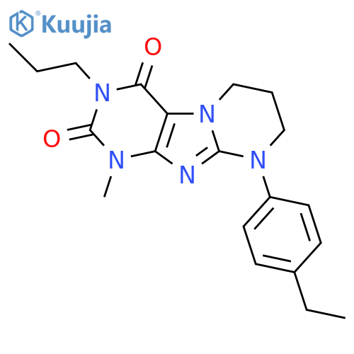 9-(4-ethylphenyl)-1-methyl-3-propyl-1H,2H,3H,4H,6H,7H,8H,9H-pyrimido1,2-gpurine-2,4-dione structure