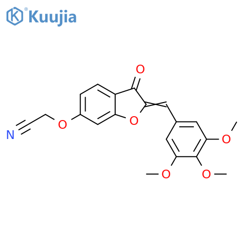 2-{(2Z)-3-oxo-2-(3,4,5-trimethoxyphenyl)methylidene-2,3-dihydro-1-benzofuran-6-yloxy}acetonitrile structure