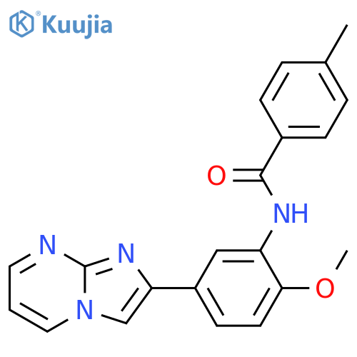 N-(5-{imidazo1,2-apyrimidin-2-yl}-2-methoxyphenyl)-4-methylbenzamide structure