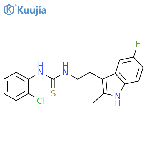 1-(2-chlorophenyl)-3-2-(5-fluoro-2-methyl-1H-indol-3-yl)ethylthiourea structure