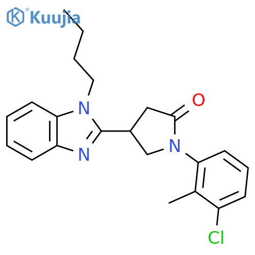 4-(1-butyl-1H-1,3-benzodiazol-2-yl)-1-(3-chloro-2-methylphenyl)pyrrolidin-2-one structure
