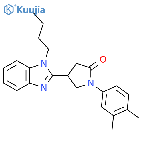 4-(1-butyl-1H-1,3-benzodiazol-2-yl)-1-(3,4-dimethylphenyl)pyrrolidin-2-one structure