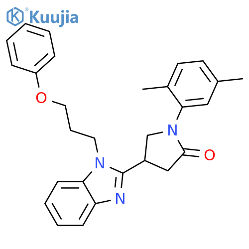 1-(2,5-dimethylphenyl)-4-1-(3-phenoxypropyl)-1H-1,3-benzodiazol-2-ylpyrrolidin-2-one structure