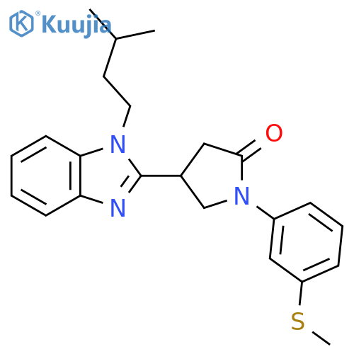 4-1-(3-methylbutyl)-1H-1,3-benzodiazol-2-yl-1-3-(methylsulfanyl)phenylpyrrolidin-2-one structure