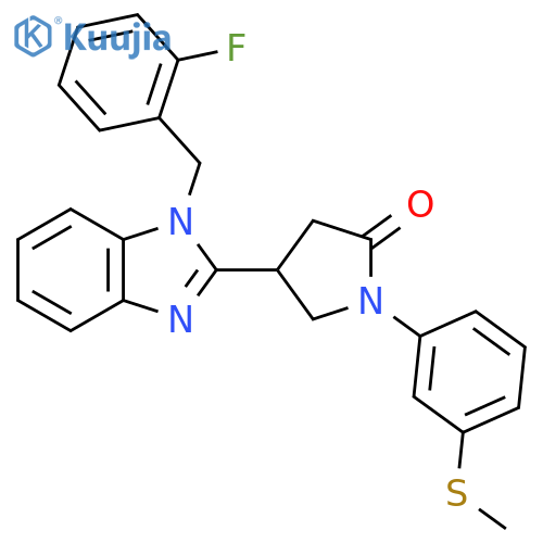 4-{1-(2-fluorophenyl)methyl-1H-1,3-benzodiazol-2-yl}-1-3-(methylsulfanyl)phenylpyrrolidin-2-one structure