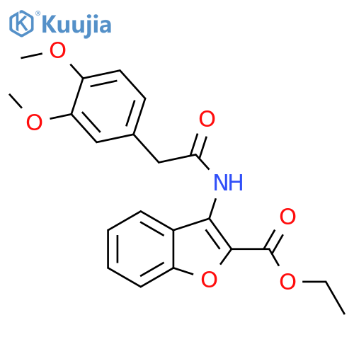 ethyl 3-2-(3,4-dimethoxyphenyl)acetamido-1-benzofuran-2-carboxylate structure