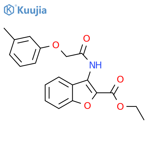 ethyl 3-2-(3-methylphenoxy)acetamido-1-benzofuran-2-carboxylate structure