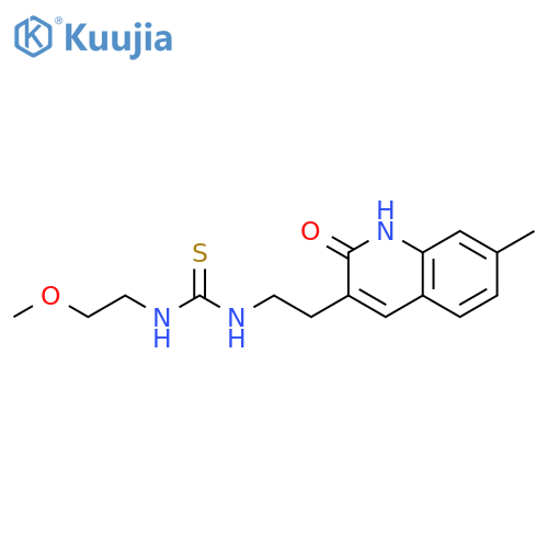 3-(2-methoxyethyl)-1-2-(7-methyl-2-oxo-1,2-dihydroquinolin-3-yl)ethylthiourea structure