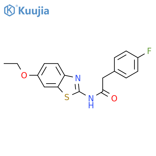 N-(6-ethoxy-1,3-benzothiazol-2-yl)-2-(4-fluorophenyl)acetamide structure