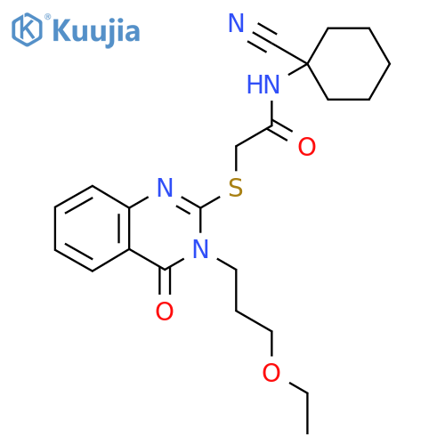 N-(1-Cyanocyclohexyl)-2-((3-(3-ethoxypropyl)-4-oxo-3,4-dihydroquinazolin-2-yl)thio)acetamide structure