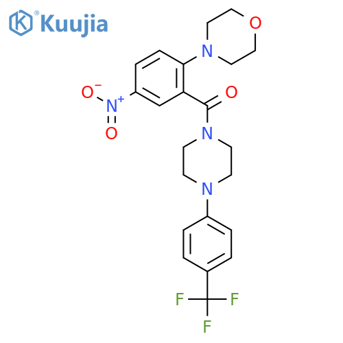 Piperazine,1-[2-(4-morpholinyl)-5-nitrobenzoyl]-4-[4-(trifluoromethyl)phenyl]- structure