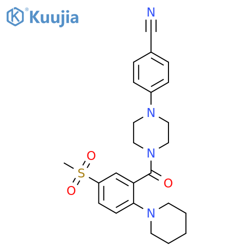 Piperazine,1-(4-cyanophenyl)-4-[5-(methylsulfonyl)-2-(1-piperidinyl)benzoyl]- structure