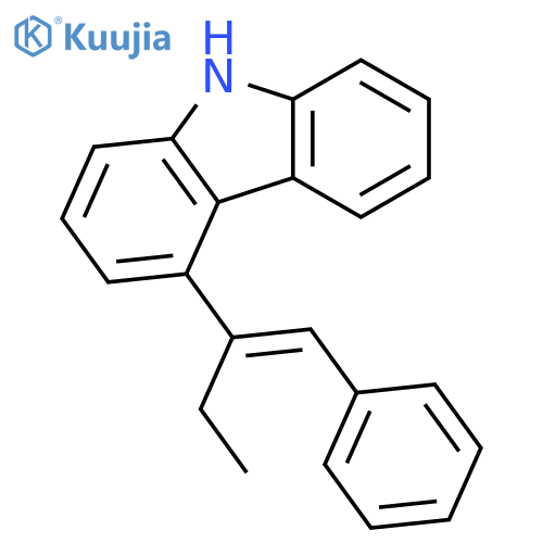 9H-Carbazole, 4-[(1E)-1-(phenylmethylene)propyl]- structure