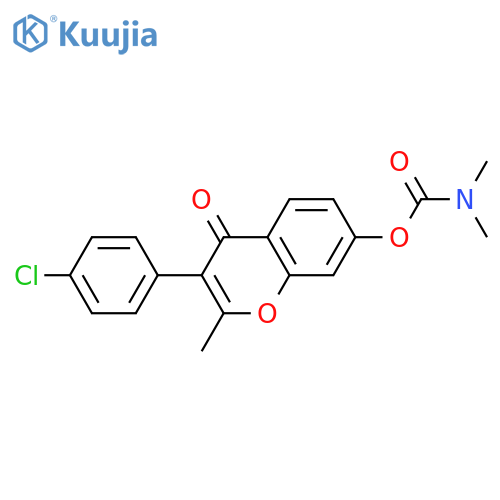 3-(4-chlorophenyl)-2-methyl-4-oxo-4H-chromen-7-yl N,N-dimethylcarbamate structure