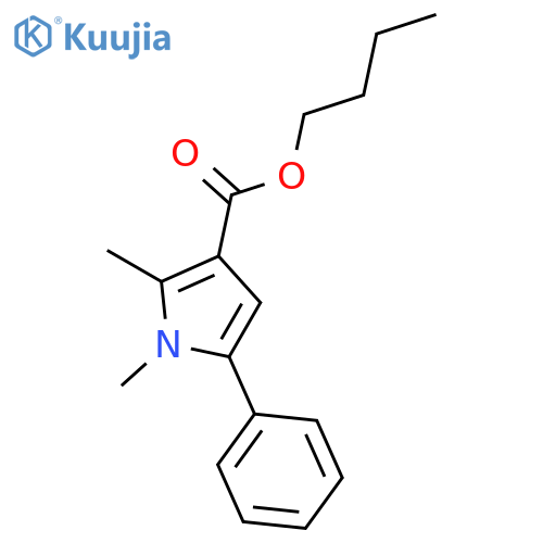 1H-Pyrrole-3-carboxylic acid, 1,2-dimethyl-5-phenyl-, butyl ester structure