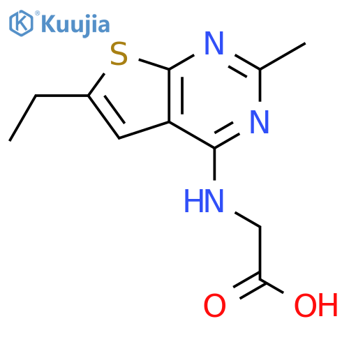 (6-Ethyl-2-methyl-thieno[2,3-d]pyrimidin-4-ylamino)-acetic acid structure