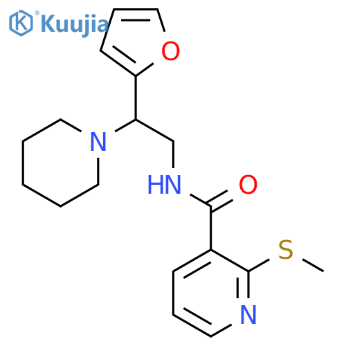 N-[2-(furan-2-yl)-2-(piperidin-1-yl)ethyl]-2-(methylsulfanyl)pyridine-3-carboxamide structure