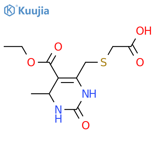 2-({5-(Ethoxycarbonyl)-6-methyl-2-oxo-1,2,3,6-tetrahydropyrimidin-4-ylmethyl}sulfanyl)acetic Acid structure