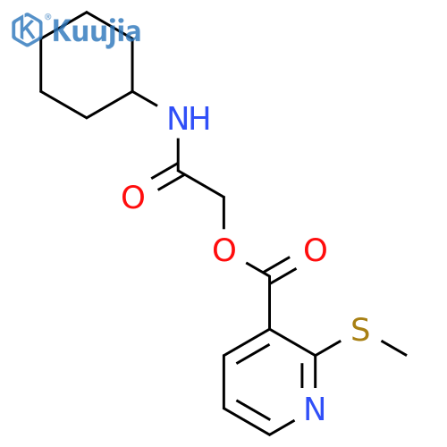 [2-(Cyclohexylamino)-2-oxoethyl] 2-methylsulfanylpyridine-3-carboxylate structure