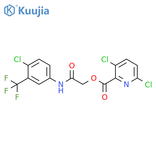 {[4-Chloro-3-(trifluoromethyl)phenyl]carbamoyl}methyl 3,6-dichloropyridine-2-carboxylate structure