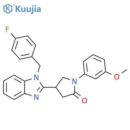 4-{1-(4-fluorophenyl)methyl-1H-1,3-benzodiazol-2-yl}-1-(3-methoxyphenyl)pyrrolidin-2-one structure