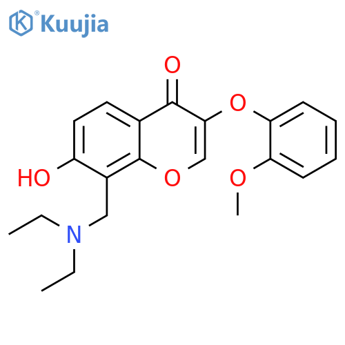 8-(diethylamino)methyl-7-hydroxy-3-(2-methoxyphenoxy)-4H-chromen-4-one structure