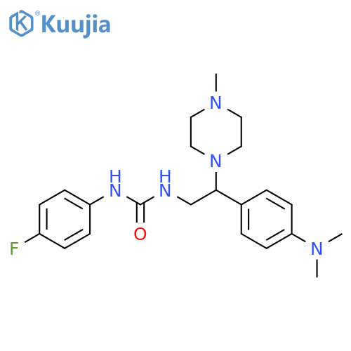3-{2-4-(dimethylamino)phenyl-2-(4-methylpiperazin-1-yl)ethyl}-1-(4-fluorophenyl)urea structure