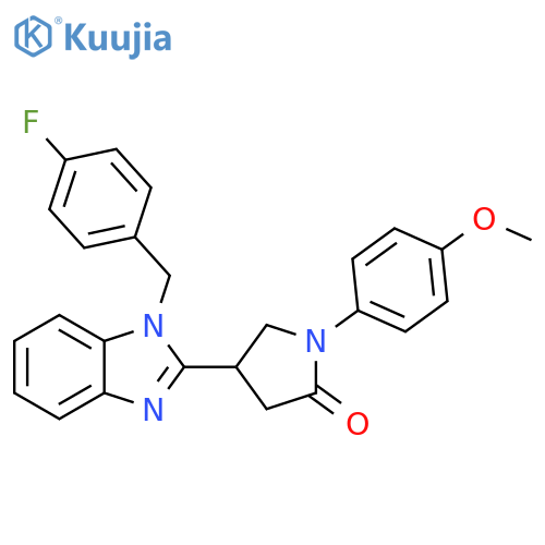 4-{1-(4-fluorophenyl)methyl-1H-1,3-benzodiazol-2-yl}-1-(4-methoxyphenyl)pyrrolidin-2-one structure