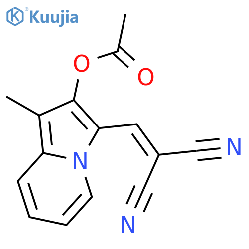 Propanedinitrile, [[2-(acetyloxy)-1-methyl-3-indolizinyl]methylene]- structure