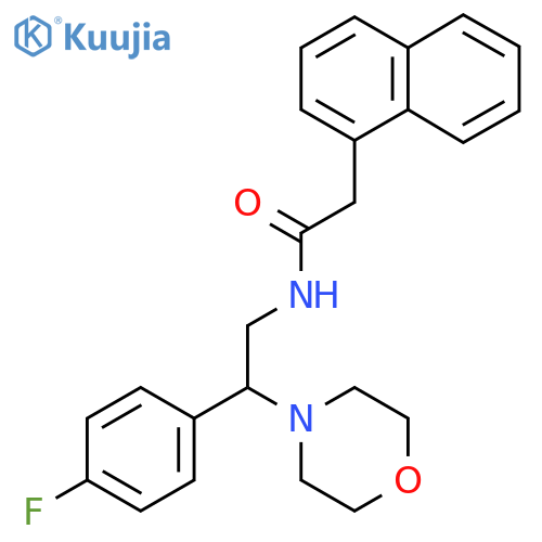 N-[2-(4-fluorophenyl)-2-(morpholin-4-yl)ethyl]-2-(naphthalen-1-yl)acetamide structure