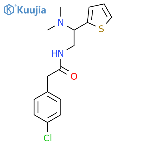2-(4-chlorophenyl)-N-2-(dimethylamino)-2-(thiophen-2-yl)ethylacetamide structure