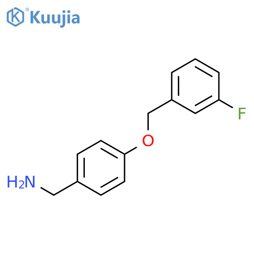 {4-(3-fluorophenyl)methoxyphenyl}methanamine structure